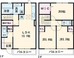 セントラルコートII 1階3LDKの間取り
