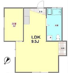 コーポかえで 1階1LDKの間取り