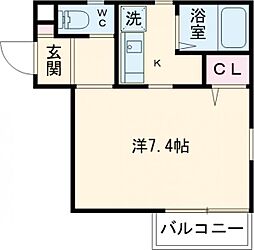 小金井プラザマンション 204 2階1Kの間取り