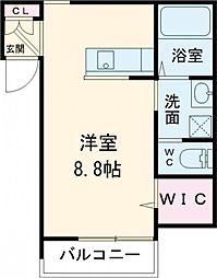 WoodyChaleur 3階ワンルームの間取り