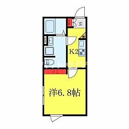 ヒルズコート北千住 3階1Kの間取り