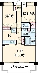 コート　メドウ 3階2LDKの間取り