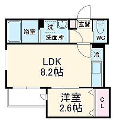 KEIAI RESIDENCE 北大宮 1階1LDKの間取り