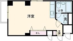 イルフィオーレ笹塚 2階ワンルームの間取り