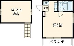 メグミコーポ 2階ワンルームの間取り