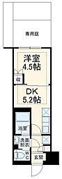 JR南武線 向河原駅 徒歩6分の賃貸マンション 1階1DKの間取り