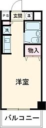マーベラスパレス 4階ワンルームの間取り