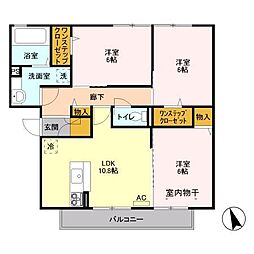 パラシオン 3階3LDKの間取り
