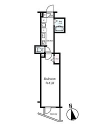 TRADIS NIPPORI.S 6階1Kの間取り