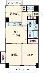 アソシエール千川 2階3DKの間取り