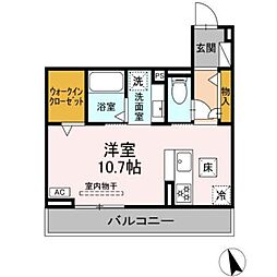 JR東海道本線 岡崎駅 徒歩15分の賃貸アパート 3階ワンルームの間取り