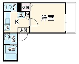インディゴノワール川越 3階1Kの間取り