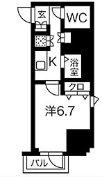 スパシエ八王子クレストタワー 4階1Kの間取り