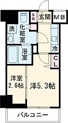ミライズ新小岩マーロ 8階2Kの間取り