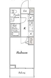 JR山手線 大崎駅 徒歩4分の賃貸マンション 7階1Kの間取り