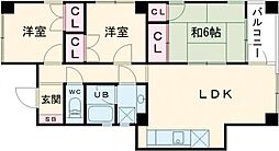 三鷹新川プラザ 2階3LDKの間取り