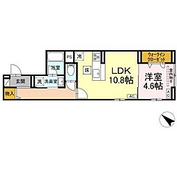 (仮称)D-ROOM南篠崎町 1階1LDKの間取り