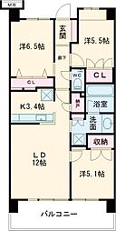 プラウドシティ吉祥寺 8階3LDKの間取り
