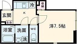 ヴィラ東高円寺 1階1Kの間取り