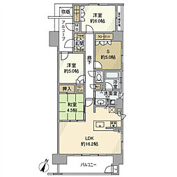 千葉中央レジデンス 4階3SLDKの間取り