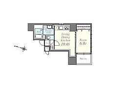 エクセレント1 3階1LDKの間取り