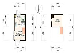 SALVIA J 1階ワンルームの間取り