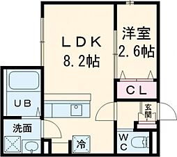 ルミナンス　ひばりヶ丘 1階1LDKの間取り