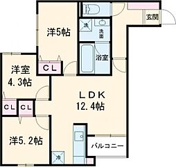 ＭＯＣＲＡＦＴ中葛西 3階3LDKの間取り