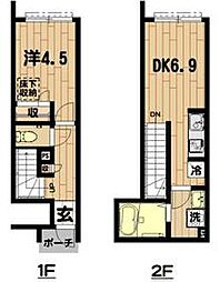 スズキレジデンス 1階1DKの間取り