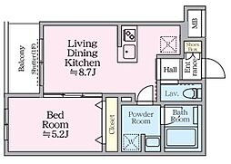 アイルグランデ赤羽 1階1LDKの間取り