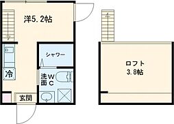 ノベレア 1階ワンルームの間取り