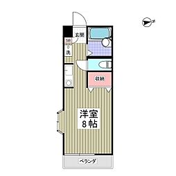 JR両毛線 前橋駅 徒歩26分の賃貸アパート 2階ワンルームの間取り