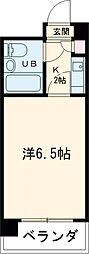 スカイプラザ松原 6階1Kの間取り