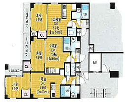 金太郎ヒルズ347 5階1DKの間取り