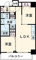 コスモグラシア板橋区役所前 9階2LDKの間取り