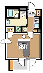 （仮称）Sonorite池之端 1階1Kの間取り