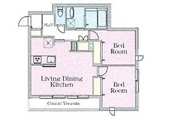 アーバンクレスト 1階2LDKの間取り