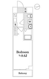GENOVIA中野島 2階1Kの間取り