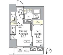 プライムガーデン大森 10階1DKの間取り