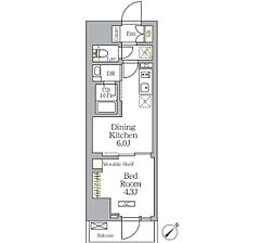 プライムガーデン大森 11階1DKの間取り