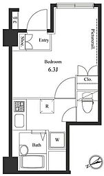 ヴェルト新宿落合 1階1Kの間取り