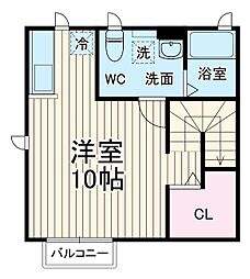 ウインドヒル玉川 2階ワンルームの間取り
