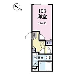 Exentia Motohasunuma 3階1Kの間取り