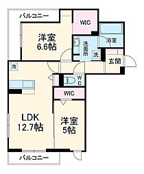 fortuna duo 3階2LDKの間取り