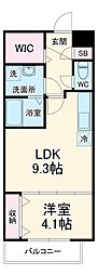 コネクトパークヒルズ八千代台 3階1LDKの間取り