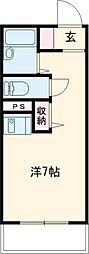 江戸小日向マンション 2階ワンルームの間取り