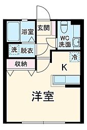 レトア・ルミエール 102 1階1Kの間取り