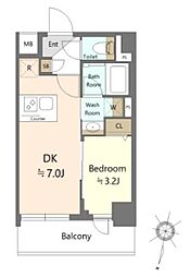 SHOKEN Residence西馬込 4階1DKの間取り