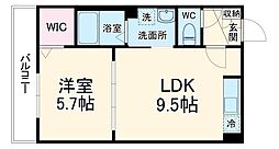 ＲＩＺＥ春日部 1階1LDKの間取り