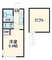 ラ・リューヌ・マツダ 103 1階ワンルームの間取り